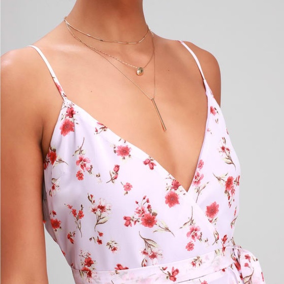 Lulus Doreen Lavender Floral Print Ruffle Midi Dress - Picture 4 of 7